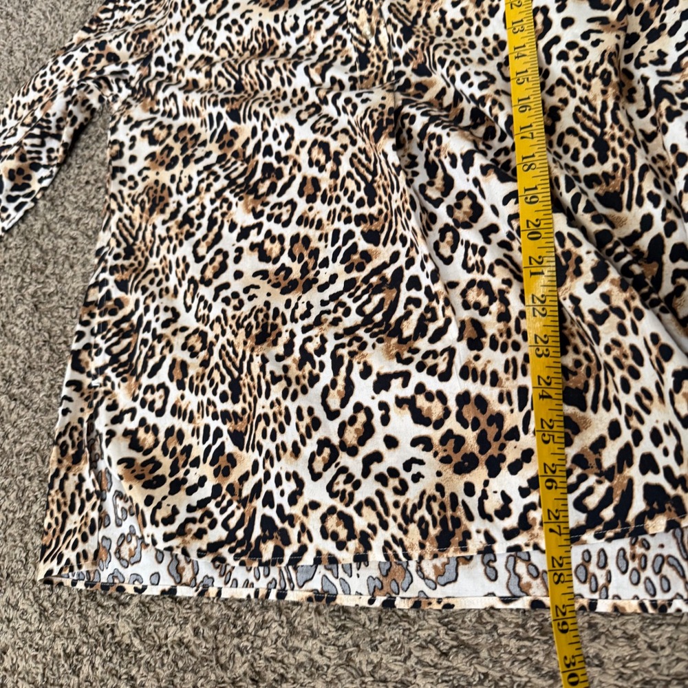 Chicos 2 Leopard Print Collared Button Front Shir… - image 8